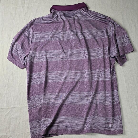 Greg Norman For Tasso‎ Elba Play Dry Golf Polo Shirt Sz XL Purple Stripe - Picture 2 of 12